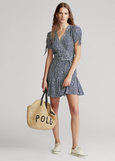 Women's Polo Ralph Lauren Floral-Print Wrap Dresses | 531624OEL